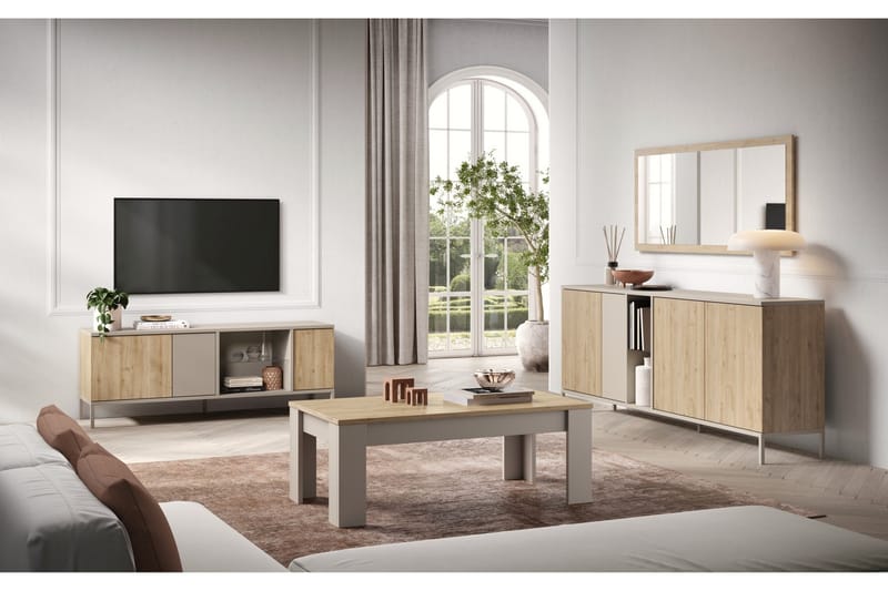 Gent TV-bænk 160x43 cm - Grå/Brun - Møbler - TV borde & mediemøbler - TV-borde