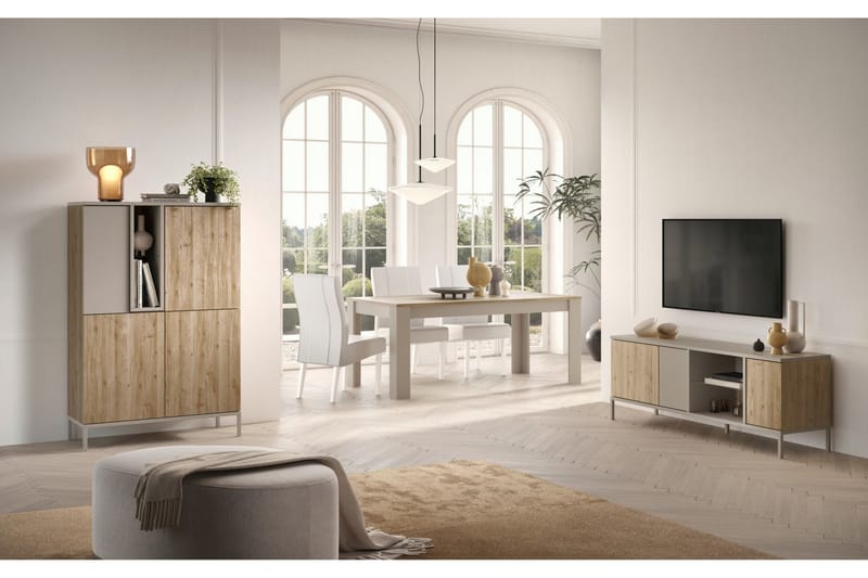 Gent TV-bænk 160x43 cm - Grå/Brun - Møbler - TV borde & mediemøbler - TV-borde