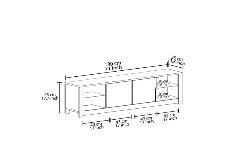 Griselda TV-bord 180 cm - Eg - Møbler - TV borde & mediemøbler - TV-borde