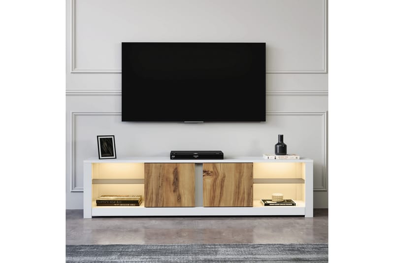 Griselda TV-bord 180 cm - Hvid/Eg - Møbler - TV borde & mediemøbler - TV-borde