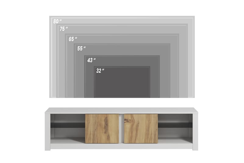 Griselda TV-bord 180 cm - Hvid/Eg - Møbler - TV borde & mediemøbler - TV-borde