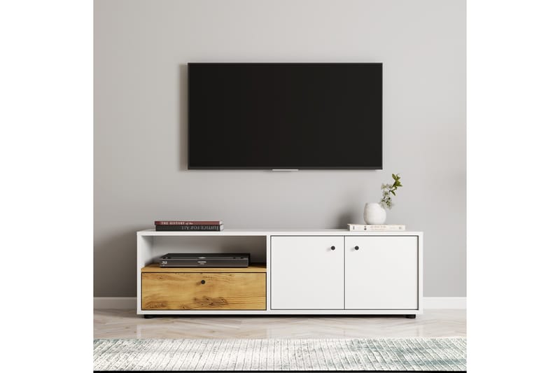 Gwen TV-bord 136 cm - Hvid/Eg - Møbler - TV borde & mediemøbler - TV-borde