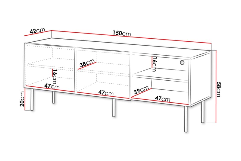 Hammarstrand Tv-bord 150 cm - Valnød - Møbler - TV borde & mediemøbler - TV-borde