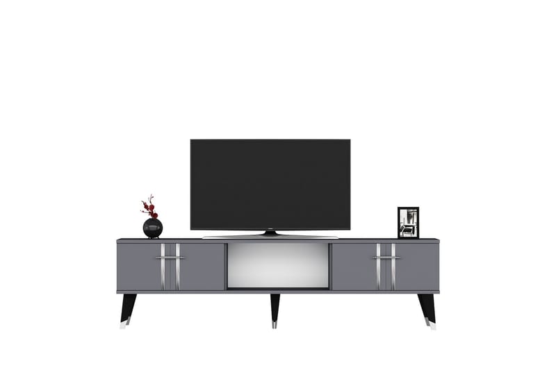 Harsum Tv-bænk 150 cm - Antracit/Sølv - Møbler - TV borde & mediemøbler - TV-borde