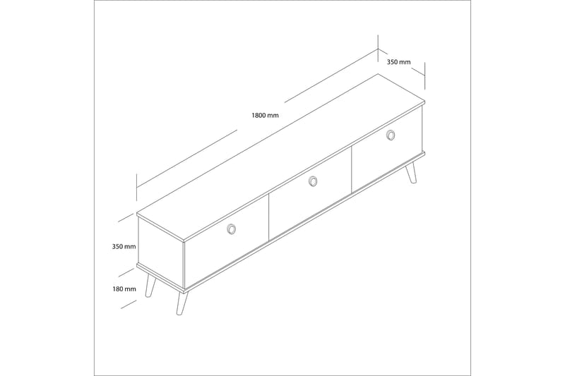 Hathorne Tv-bænk 180 cm - Valnød - Møbler - TV borde & mediemøbler - TV-borde