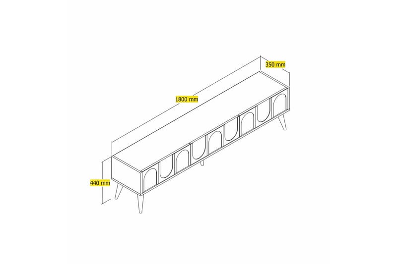 Hazim Tv-bænk 180 cm - Creme/Valnød - Møbler - TV borde & mediemøbler - TV-borde