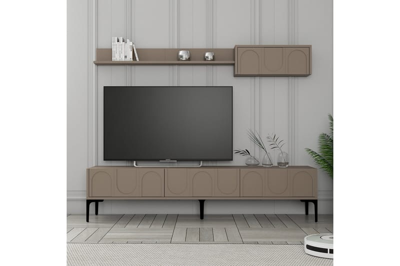 Hazim Tv-bænk 180 cm - Sort - Møbler - TV borde & mediemøbler - TV-borde