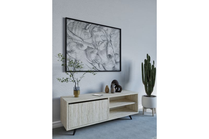 Hazle Tv-bænk 120 cm - Beige - Møbler - TV borde & mediemøbler - TV-borde