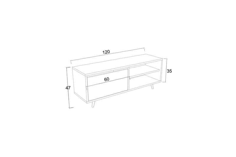 Hazle Tv-bænk 120 cm - Beige - Møbler - TV borde & mediemøbler - TV-borde