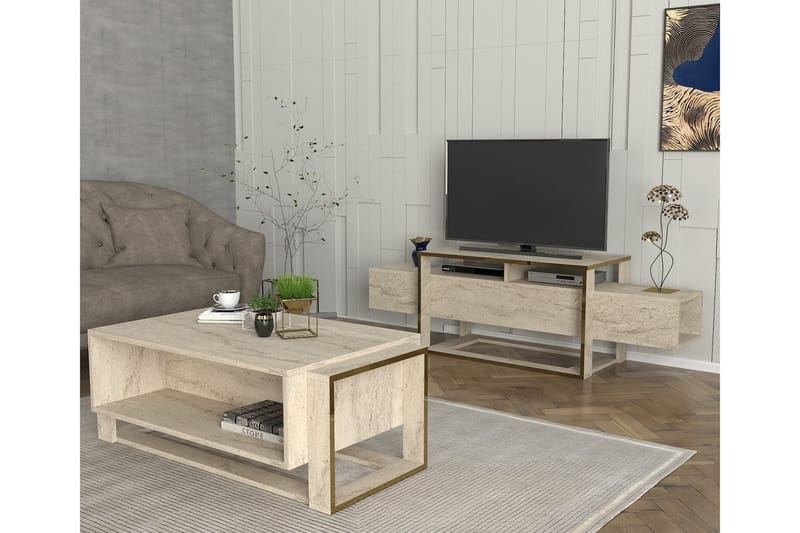 Herb Tv-bænk 160 cm - Beige - Møbler - TV borde & mediemøbler - TV-borde