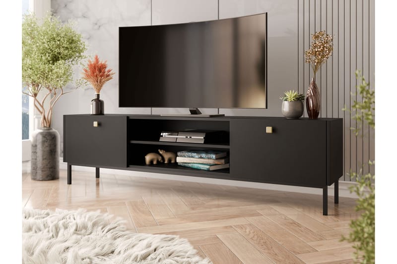 Hermann Tv-bord 180 cm - Sort - Møbler - TV borde & mediemøbler - TV-borde