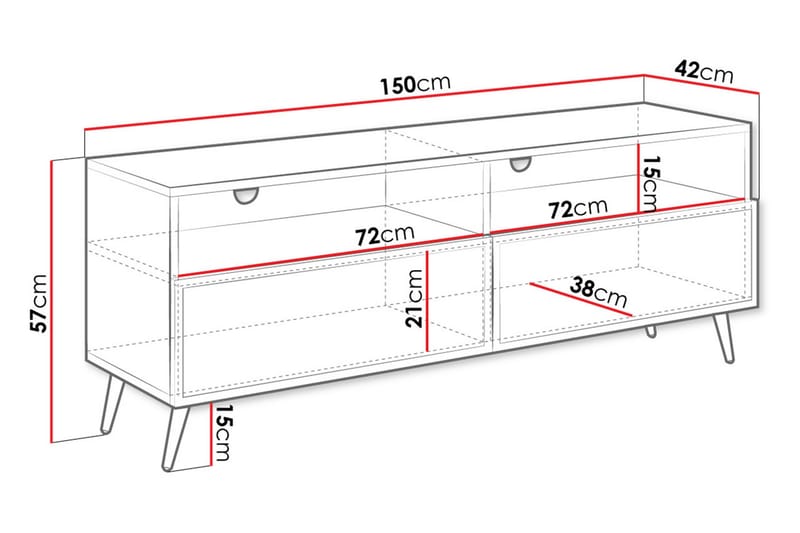 Hester Tv-bænk 150 cm - Sand beige - Møbler - TV borde & mediemøbler - TV-borde