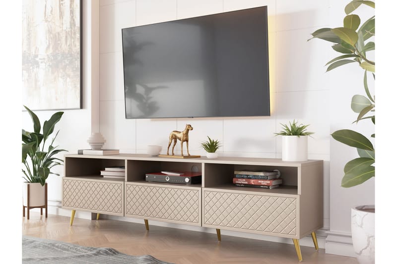 Hester Tv-bænk 195 cm - Sand beige - Møbler - TV borde & mediemøbler - TV-borde