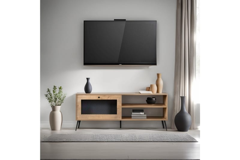 Hilal Tv-bænk 138 cm - Eg/Sort - Møbler - TV borde & mediemøbler - TV-borde