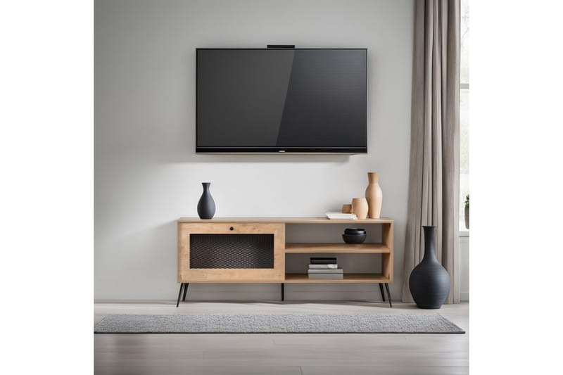 Hilal Tv-bænk 138 cm - Eg/Sort - Møbler - TV borde & mediemøbler - TV-borde