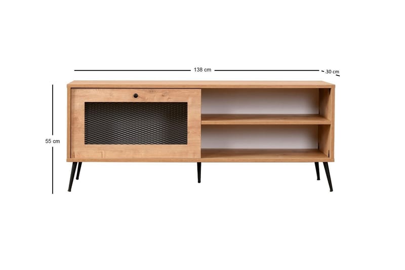 Hilal Tv-bænk 138 cm - Eg/Sort - Møbler - TV borde & mediemøbler - TV-borde