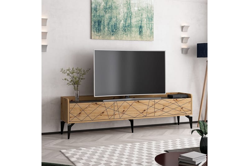 Hiroshi Tv-bænk 180 cm - Antracit - Møbler - TV borde & mediemøbler - TV-borde