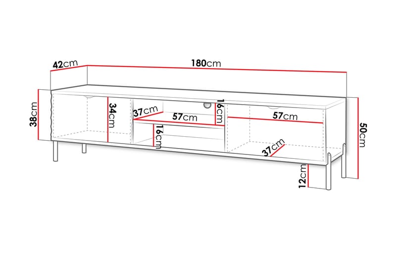 Holmes Tv-bænk 180 cm - Hvid - Møbler - TV borde & mediemøbler - TV-borde