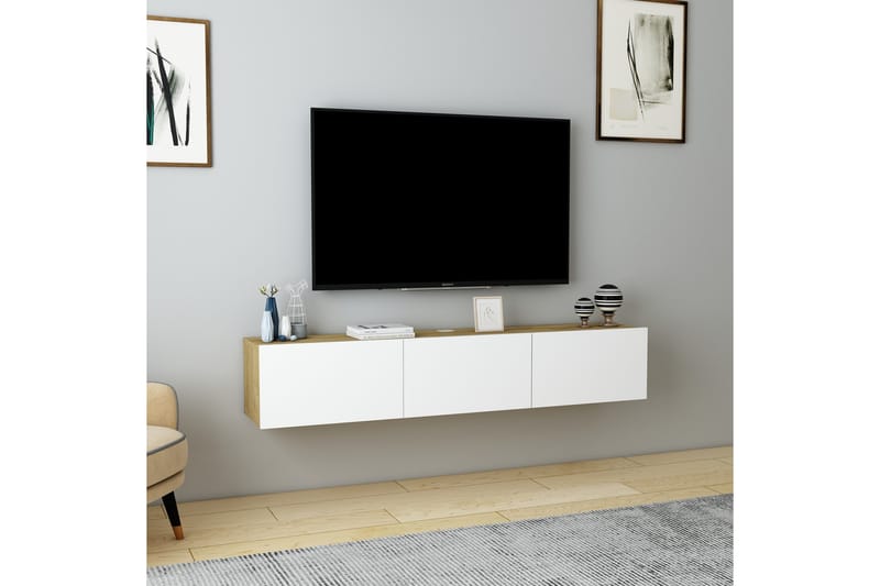 Hopper Tv-bænk 160 cm - Eg/Hvid - Møbler - TV borde & mediemøbler - TV-borde