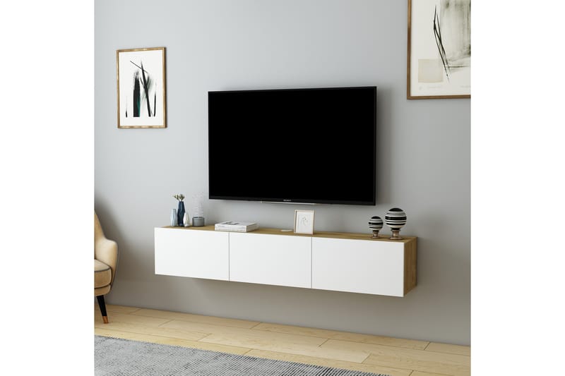 Hopper Tv-bænk 160 cm - Eg/Hvid - Møbler - TV borde & mediemøbler - TV-borde