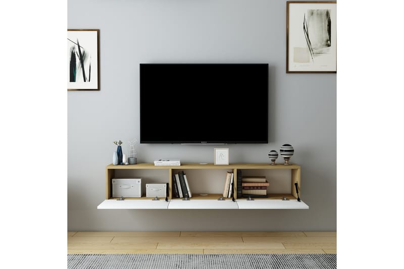 Hopper Tv-bænk 160 cm - Eg/Hvid - Møbler - TV borde & mediemøbler - TV-borde