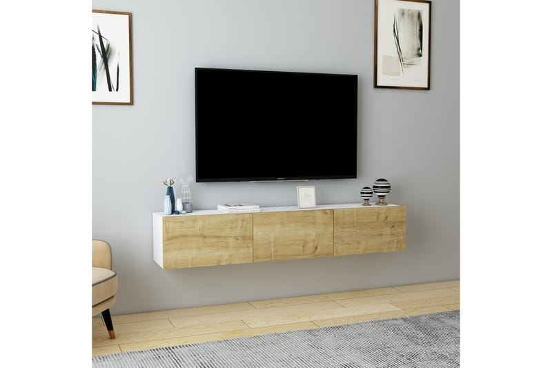 Hopper Tv-bænk 160 cm - Hvid/Eg - Møbler - TV borde & mediemøbler - TV-borde