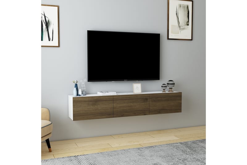 Hopper Tv-bænk 160 cm - Hvid/Valnød - Møbler - TV borde & mediemøbler - TV-borde