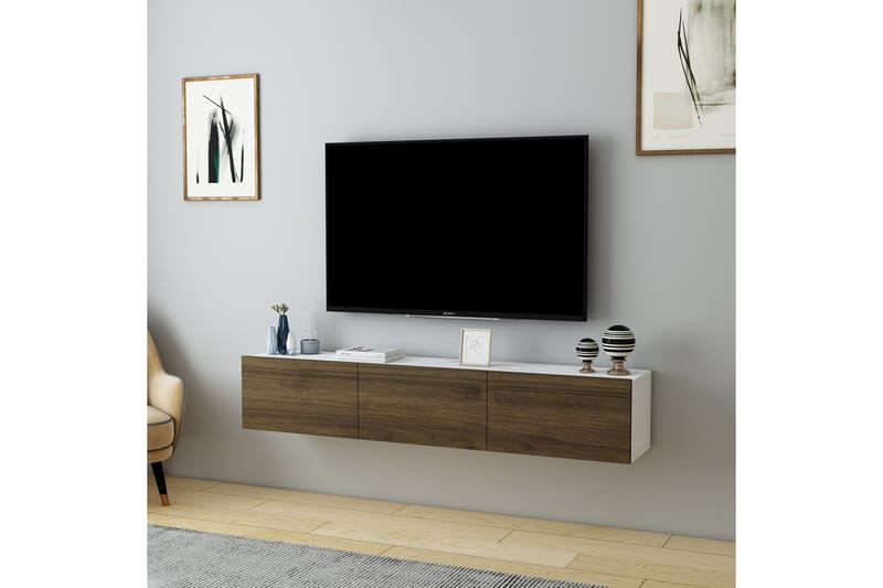 Hopper Tv-bænk 160 cm - Hvid/Valnød - Møbler - TV borde & mediemøbler - TV-borde