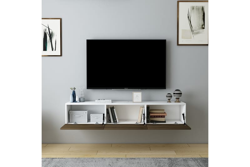 Hopper Tv-bænk 160 cm - Hvid/Valnød - Møbler - TV borde & mediemøbler - TV-borde