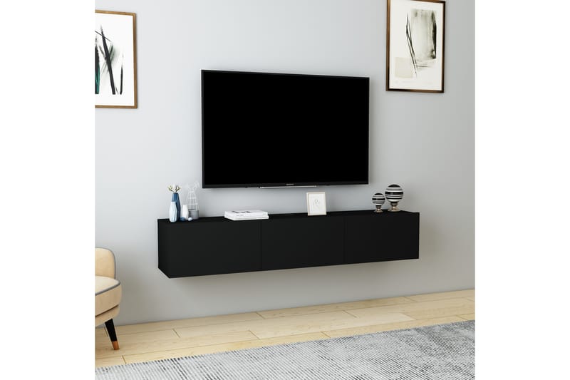 Hopper Tv-bænk 160 cm - Sort - Møbler - TV borde & mediemøbler - TV-borde