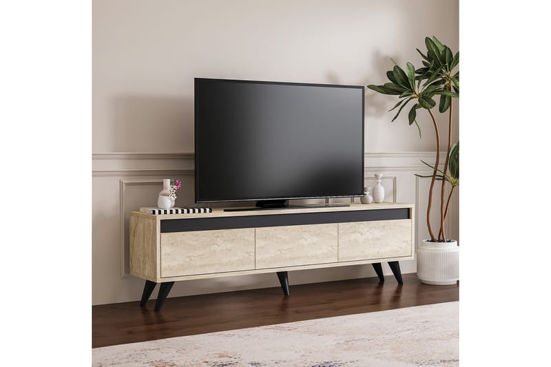 Hume Tv-bænk 150 cm - Beige/Antracit - Møbler - TV borde & mediemøbler - TV-borde