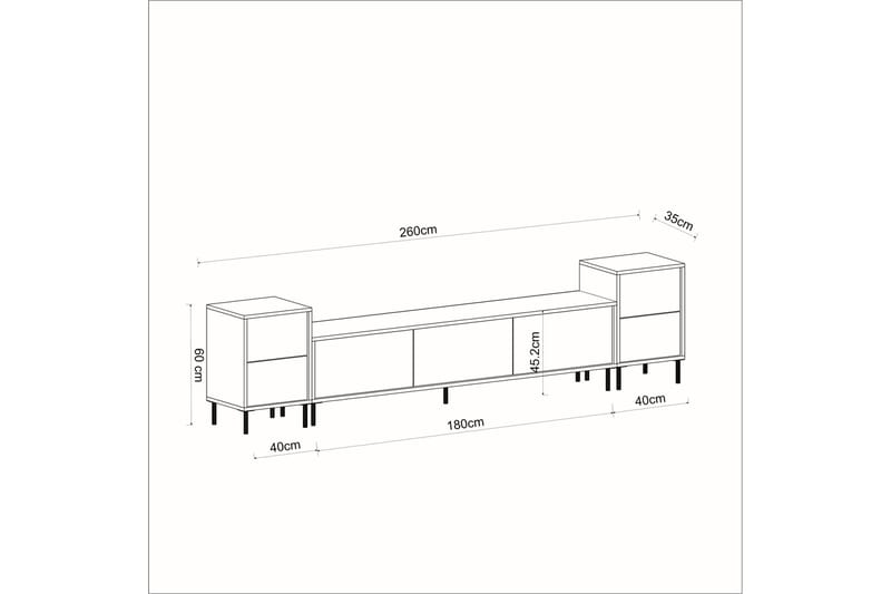 Imaj Tv-bænk 180 cm - Beige/Guld - Møbler - TV borde & mediemøbler - TV-borde