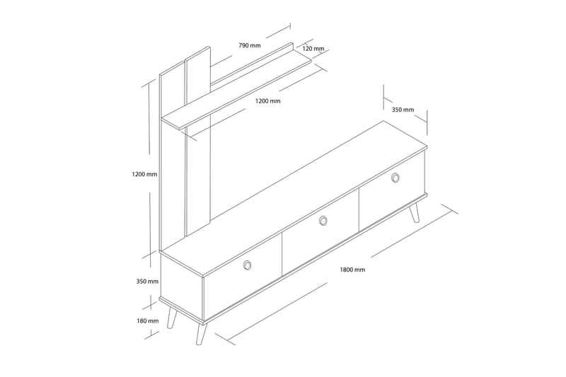 Interlaken Tv-bænk 180 cm - Eg - Møbler - TV borde & mediemøbler - TV-borde