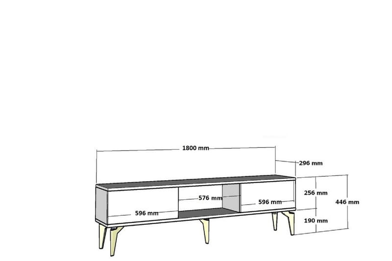 Ipek Tv-bænk 180 cm - Antracit/Guld - Møbler - TV borde & mediemøbler - TV-borde