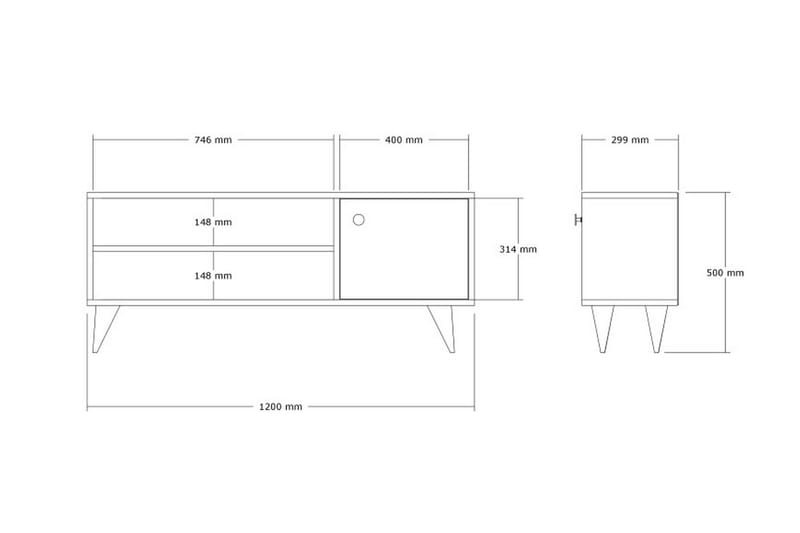 Jena Tv-bænk 120 cm - Brun - Møbler - TV borde & mediemøbler - TV-borde