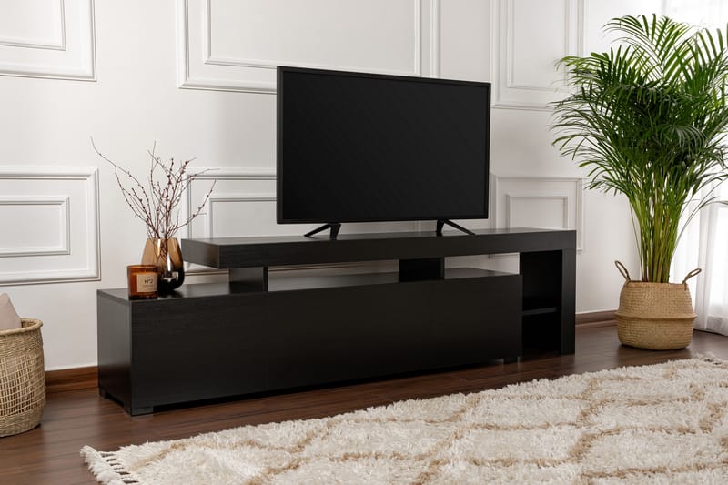 Jurukovo Tv-bænk 192x37 cm - Sort - Møbler - TV borde & mediemøbler - TV-borde