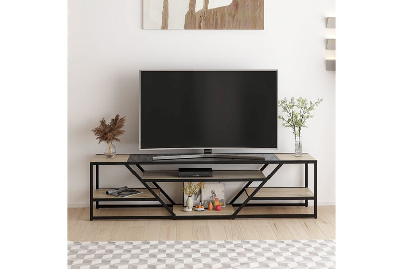 Kaolins Tv-bænk 180 cm - Sort - Møbler - TV borde & mediemøbler - TV-borde