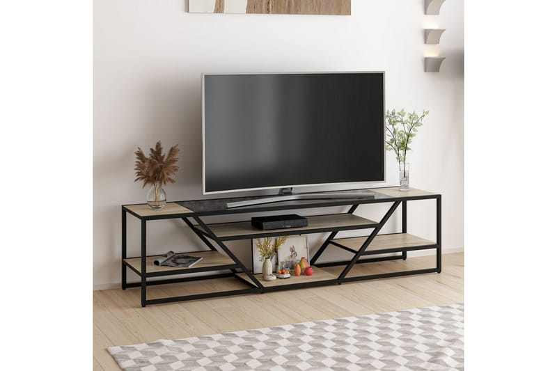 Kaolins Tv-bænk 180 cm - Sort - Møbler - TV borde & mediemøbler - TV-borde