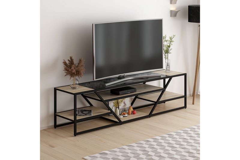 Kaolins Tv-bænk 180 cm - Sort - Møbler - TV borde & mediemøbler - TV-borde