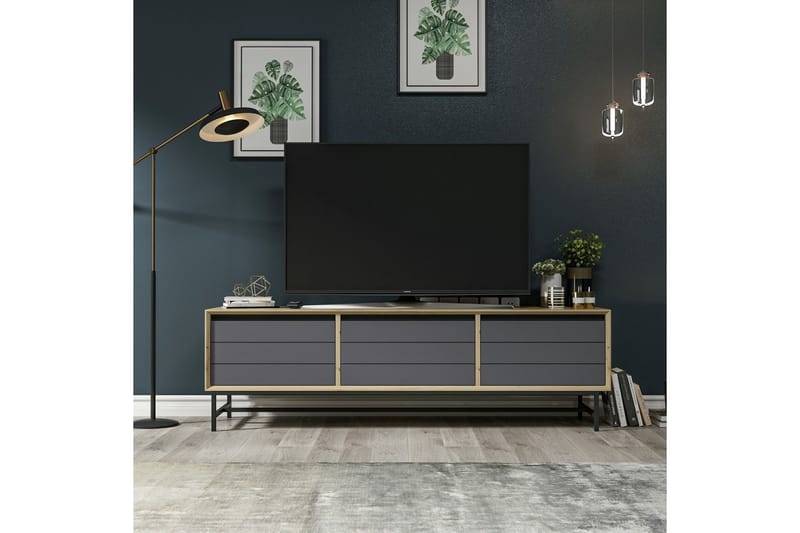 Lerbeck Tv-bænk 35 cm - Antracit/Sort - Møbler - TV borde & mediemøbler - TV-borde