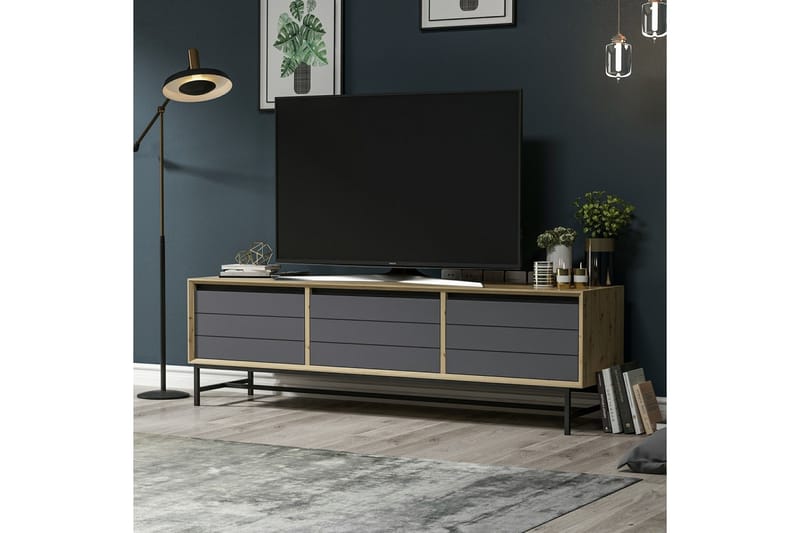 Lerbeck Tv-bænk 35 cm - Antracit/Sort - Møbler - TV borde & mediemøbler - TV-borde