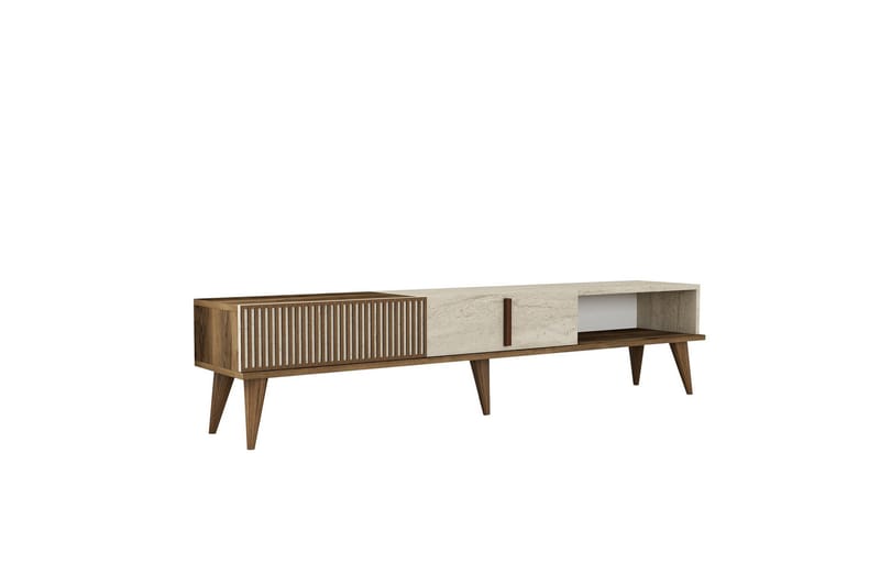 Lissione Tv-bænk 180 cm - Valnød/Beige - Møbler - TV borde & mediemøbler - TV-borde