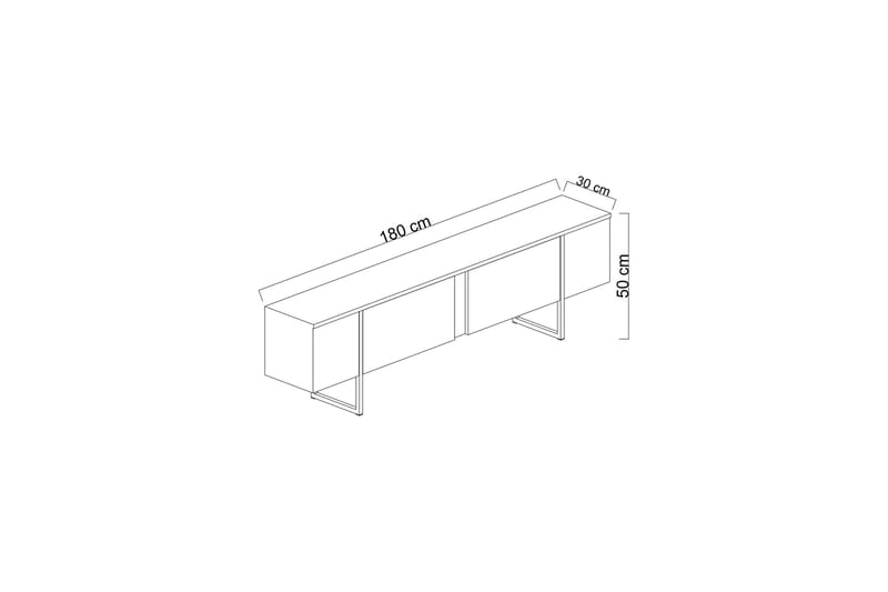 Luxe Tv-bænk 180 cm - Antracit/Sølv - Møbler - TV borde & mediemøbler - TV-borde