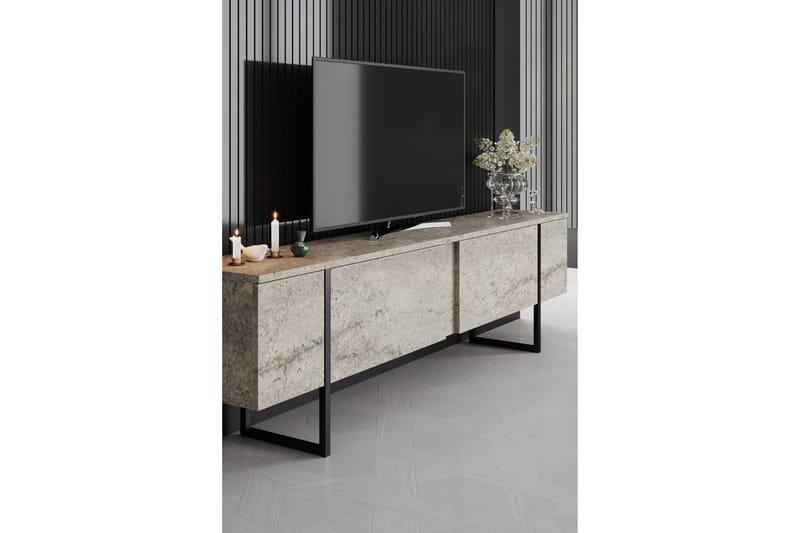 Luxe Tv-bænk 180 cm - Beige/Sort - Møbler - TV borde & mediemøbler - TV-borde