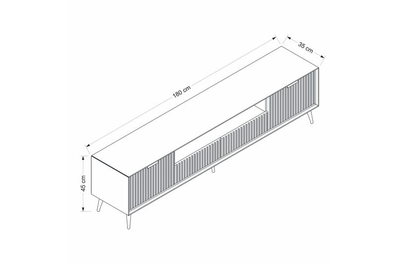 Luxe Tv-bænk 180 cm - Sandsten - Møbler - TV borde & mediemøbler - TV-borde