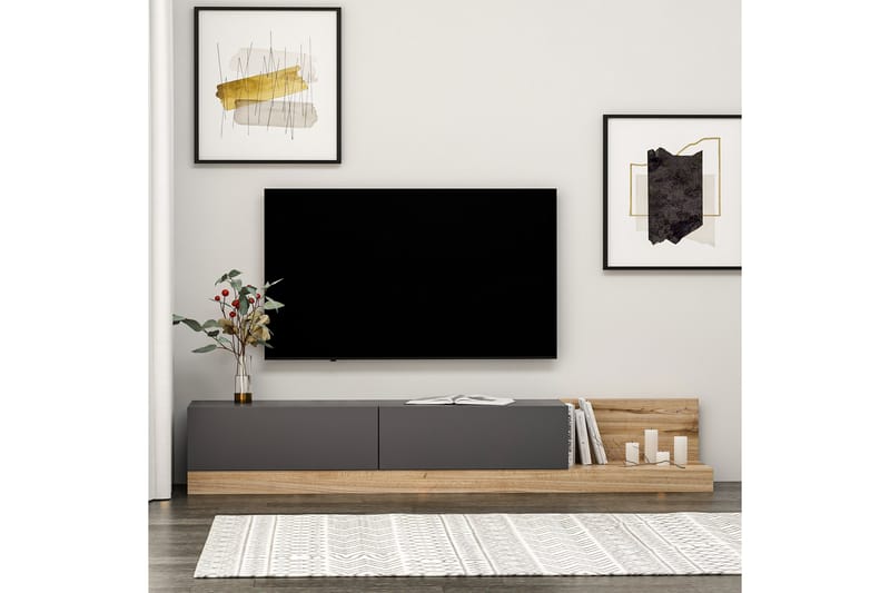 Majör Tv-bänk 180 cm - Antracit/Valnød - Møbler - TV borde & mediemøbler - TV-borde