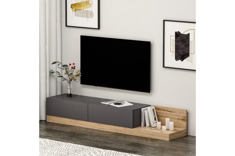 Majör Tv-bänk 180 cm - Antracit/Valnød - Møbler - TV borde & mediemøbler - TV-borde