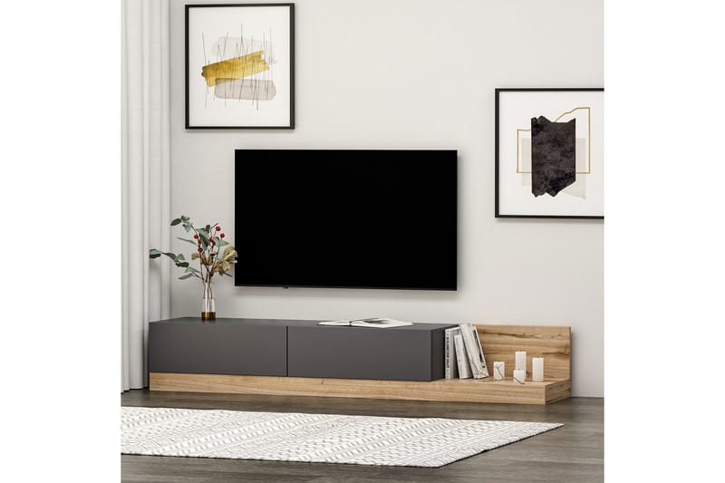 Majör Tv-bänk 180 cm - Antracit/Valnød - Møbler - TV borde & mediemøbler - TV-borde