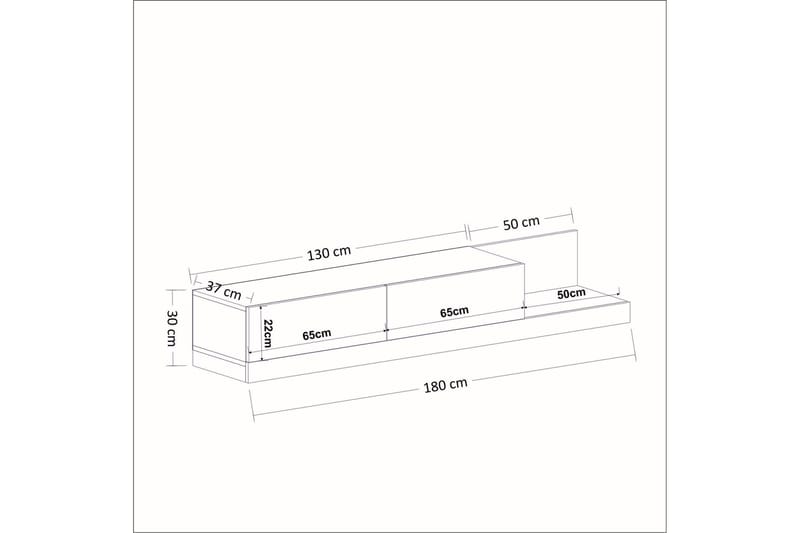 Majör Tv-bänk 180 cm - Antracit/Valnød - Møbler - TV borde & mediemøbler - TV-borde