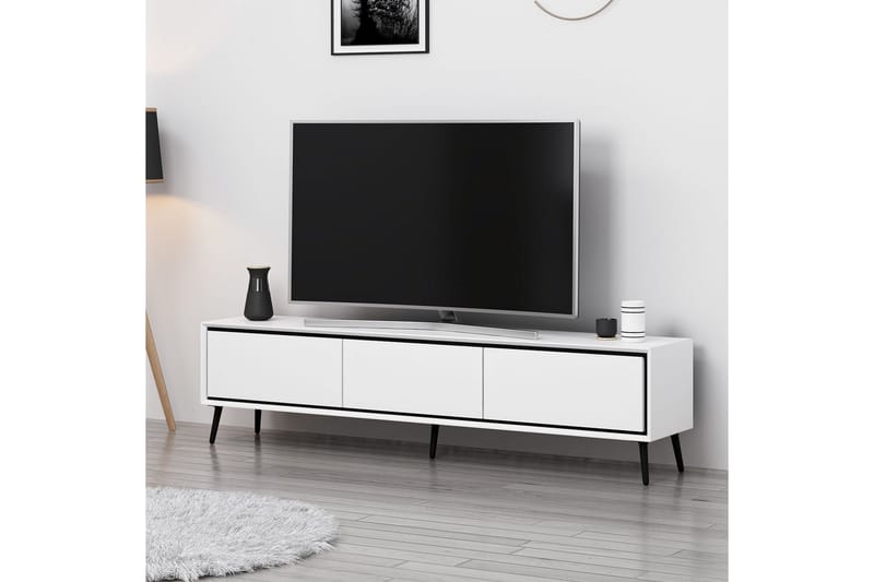 Manisha Tv-bænk 180 cm - Sort/Hvid - Møbler - TV borde & mediemøbler - TV-borde